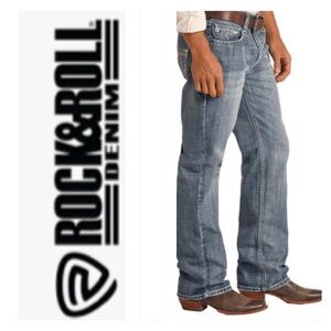 Rock & Roll Cowboy Jeans Double Barrel Relaxed Bootcut Size 38 x 30 Cotton